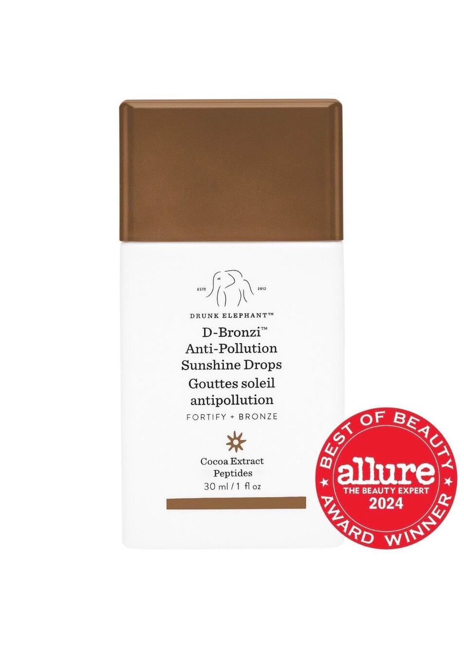 $38 Drunk Elephant NIB D-Bronzi Bronzing Drops with Peptides 1 Oz/30 Ml